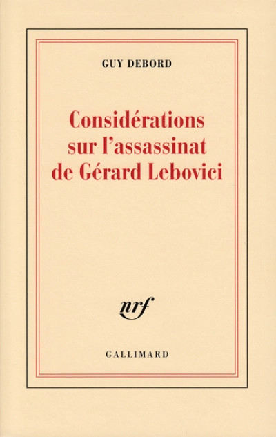 Considerations sur l'assassinat de Gérard lebovici