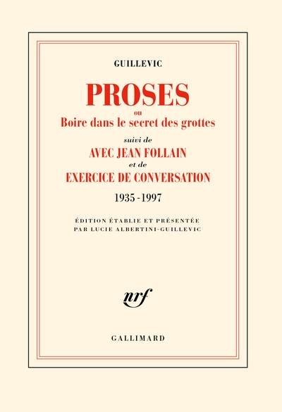 PROSES OU BOIRE DANS LE SECRET DES GROTTES SUIVI DE AVEC JEAN FOLLAIN EXERCICE D