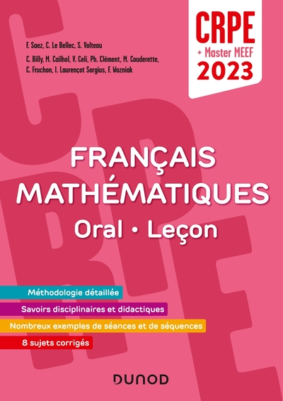 Concours Professeur des écoles - Français et Mathématiques - Oral/Leçon - CRPE 2023 - Master MEEF
