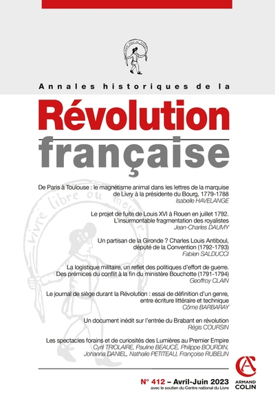 Annales historiques de la Révolution française nº412