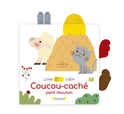 Coucou-caché petit mouton Livre-tirette avec de la feutrine à toucher À partir de 6 mois