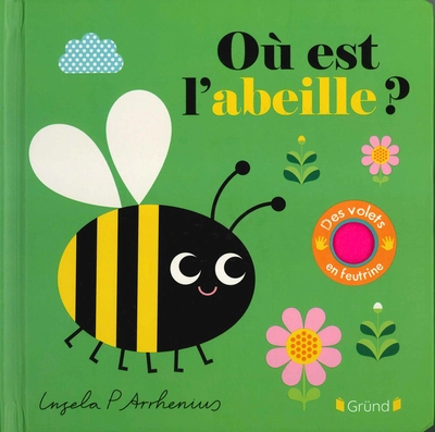 Où est l'abeille ? Livre à rabats en feutrine et miroir À partir de 6 mois