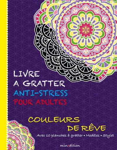 Livre à gratter anti-stress pour adultes - Couleurs de rêve