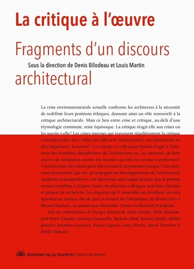 La critique à l'oeuvre. Fragment d'un discours