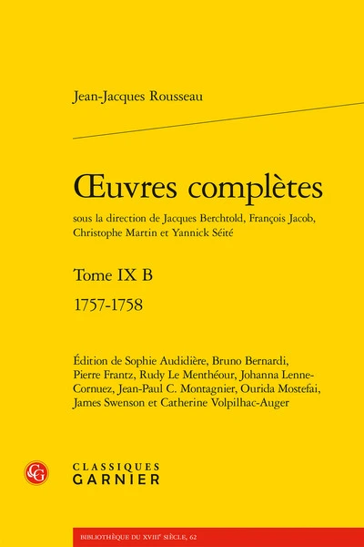 Oeuvres complètes : 1757-1758