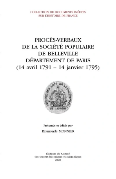 Procès-verbaux de la Société populaire de Belleville