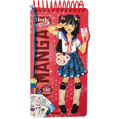 Carnet créatif Mode Academy Manga : Avec 180 stickers