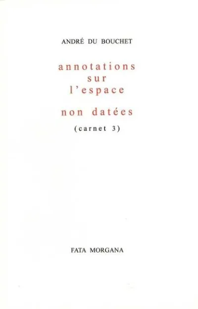 Annotations sur l'espace, non datées (carnet 3)
