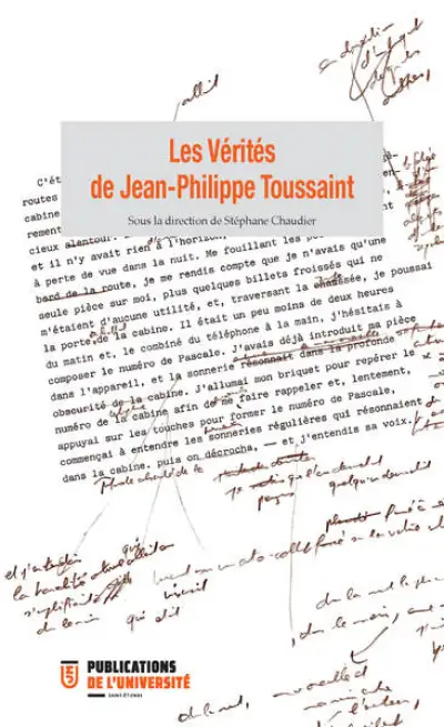 VERITES DE JEAN PHILIPPE TOUSSAINT