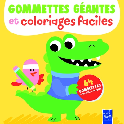 Gommettes géantes et coloriages faciles : Le Crocodile