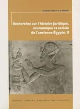 Recherches sur l'histoire juridique, économique et sociale de l'ancienne Egypte : Volume 2
