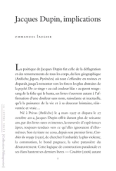 Jacques dupin, implications