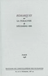 Remarques sur la paralysie de décembre 1995