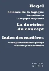 Science de la logique : la doctrine du concept : Index des matières