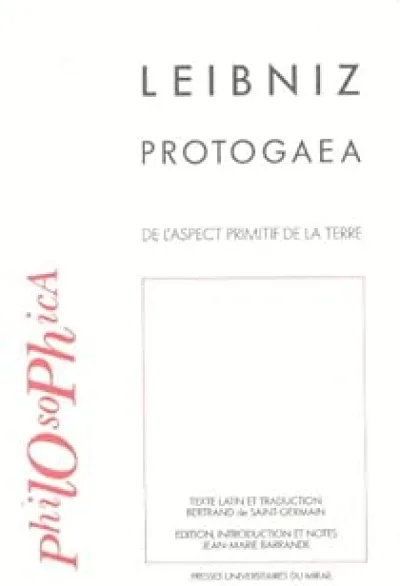 PROTOGAEA DE L ASPECT PRIMITIF DE LA TERRE