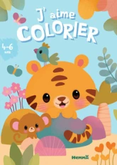 J'aime colorier - Tigre et singe - Livre de coloriage  Dès 4 ans
