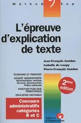 EPREUVE EXPLICATION TEXTE