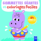 Gommettes géantes et coloriages faciles : L'hippopotame